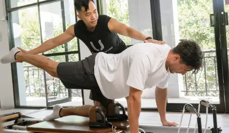 Pilates Reformer Bootcamp class at Absolute Sanctuary boutique studio Koh Samui