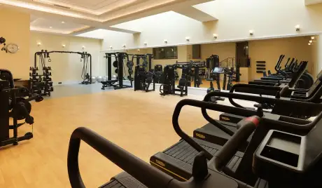 KAIFIT fitness centre with cardio and strength training equipment at Kairos Valley wellness resort Datça Turkey