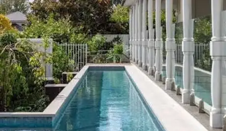 Professional 20-metre outdoor pool with lane markings at Kairos Valley Datça Turkey