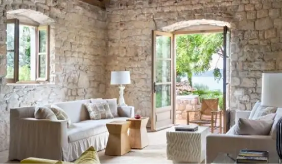 Sacral Stone House Room natural stone interior at Kairos Valley Datça Peninsula Turkey