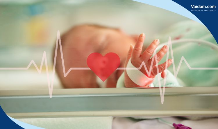 Child born with coronary heart defect