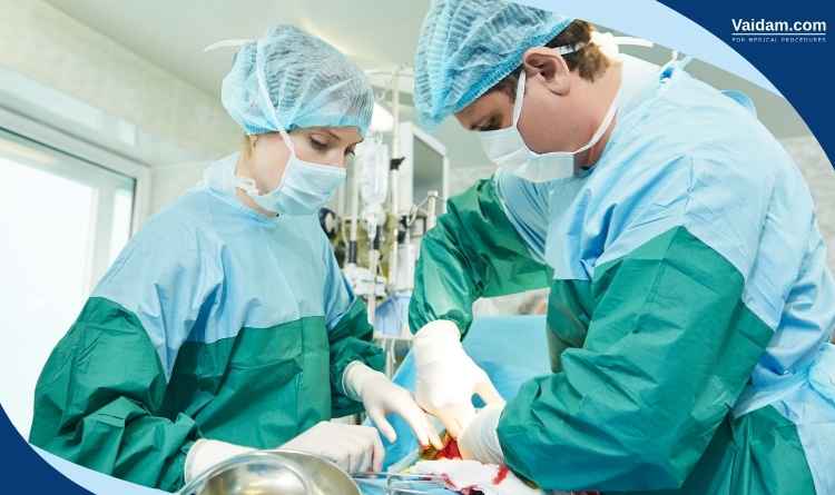 Doctors performing surgery