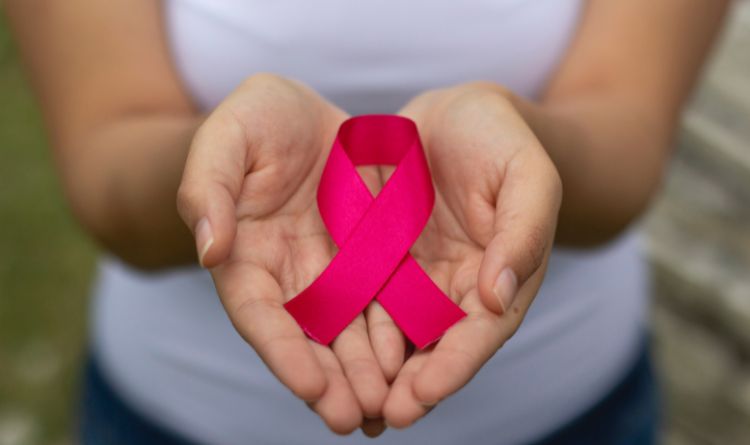 Breast cancer care image with pink ribbon