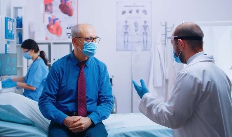 Patient Interacting With Doctor for Liver Transplant