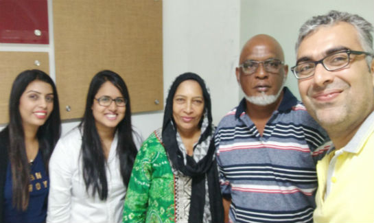 Shareen Begum with Vaidam's team, Fiji, Heart Bypass Surgery in India
